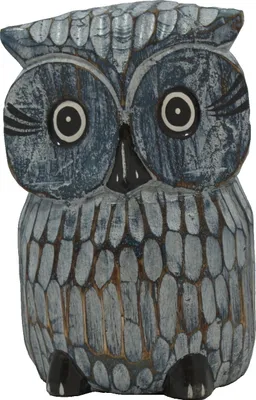 Produktbild von Deko Eule Holz Kauz Uhu Garten Vogel Figur Skulptur Schleiereule Schneeeule