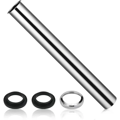 Immagine prodotto di Tubo di scarico per sifone da 300 mm, prolunga per tubo di scarico, sifone tubolare da 1 1/4 pollici x 32 mm, cromato