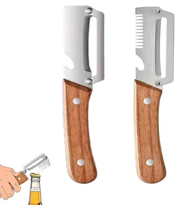 3-in-1 Sparschäler mit Holzgriff und Edelstahlklinge