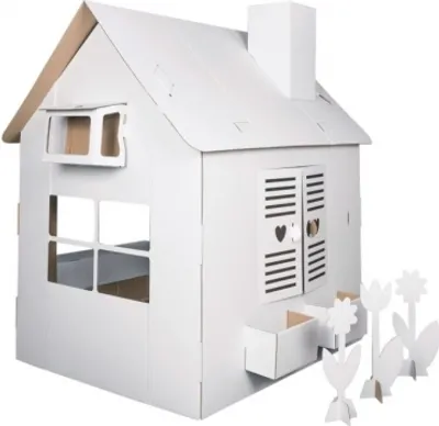 Produktbild von Blumenhaus XXL begehbares Haus aus Karton zum Aufbauen und Ausmalen
