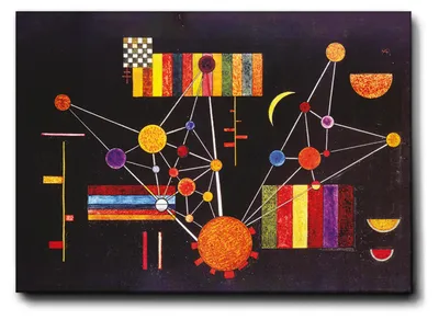 Image de Giallobus - Motif d'en haut - Vassily Kandinsky - 50L x 35l cm - Tableau - Cadre en toile de qualité supérieure
