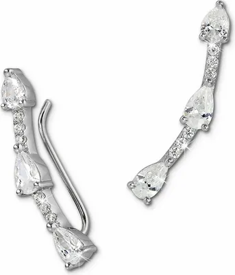 Productafbeelding van SilberDream oorbellen, oorclips met zirkonia, 925 zilver, model GSO459W