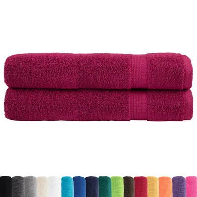 Produktbild von vidaXL Premium-Saunatücher SOLUND 2 Stk Bordeaux 80x200 cm 600 g/m²