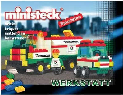 Produktbild von Ministeck Bausteine Tanklaster Tanklastzug mit Auto und Figur kompatibel Neu