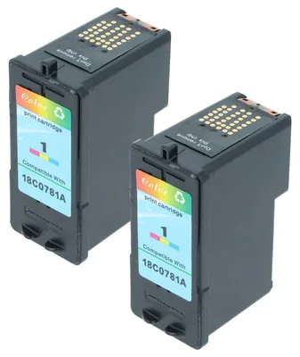 Produktbild von vhbw 2x Tintenpatronen kompatibel mit Lexmark Z735 Drucker - CMY (Wiederaufgefüllt)