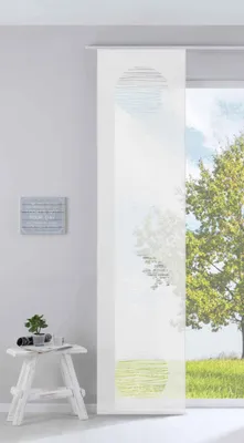 Flächenvorhang Raumtrenner Kreis, 245x60 cm, weiß, Polyester