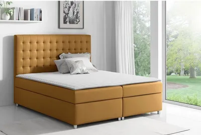 Obrázek produktu pro Hotelová manželská postel 200x200 SARITA - medová + topper