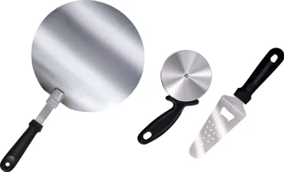 Produktbild von 3-teiliges Pizza-Set mit Pizza-Schaufel, Griff klappbar, Pizza-Schneider und Servierer inkl. Flaschenöffner