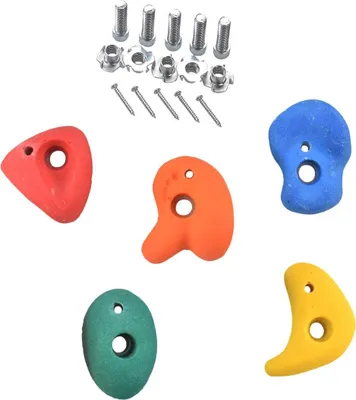 Image de Just Fun Pierres à grimper pour tour de jeux 5 pièces S Mur d'escalade multicolore avec vis Prises d'escalade Prises de bloc
