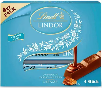 Produktbild von Lindt Lindor Caramel & Salz Vollmilch Sticks 4x25g