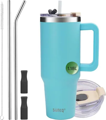 Obrázek produktu pro SUNTQ 40oz vakuově izolovaná láhev na vodu s uchem a brčkem