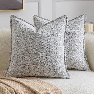 Produktbild von Set mit 2 weichen Kissenbezügen aus Chenille, 50x50 cm