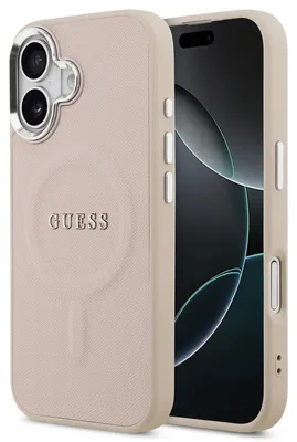 Obrázok produktu pre GuessPolyuretánSaffiano MagSafe kryt pre iPhone 17 ružový (GUHMP17SPSAREGSP)