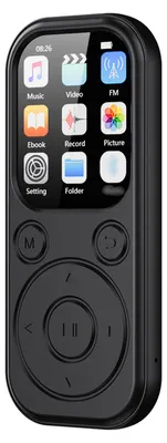 Obrázok produktu pre 16GB MP3 prehrávač Bluetooth5.4 ▏MP4 prehrávač ▏Diktafón ▏FM rádio ▏Prehrávanie videa ▏Čítačka kníh ▏1,8″ obrazovka ▏bezstratový zvuk, čierna farba
