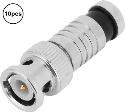 Obrázok produktu pre 10ks BNC kompresný konektor FR koaxiálny adaptér Q9 pre systémy CCTV RG59