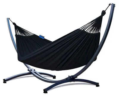 Produktbild von Potenza Outdoor Hängematte mit Gestell für 2 Personen I Baumwolle Doppelhängematte XXL 220x160, 200kg I Hängemattengestell 220kg, wetterfest