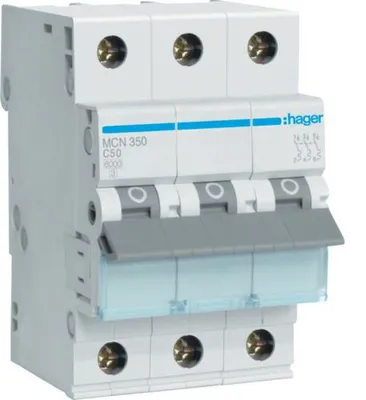 Produktbild von Hager Leitungsschutzschalter MCN350 3polig 6kA C-50A 3M