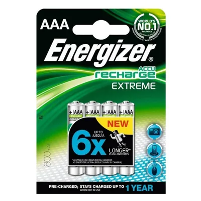 Zdjęcie produktu dla Energizer ENRAAA800P4, Bateria do ponownego naładowania, AAA, Niklowo-metalowo-wodorkowa (NiMH), 1,2 V, 4 szt., 800 mAh
