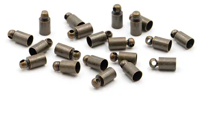 Produktbild von Vintageparts Endkappen Messing antik Bronze für 3 bis 3,5mm Bänder, 20 Stück