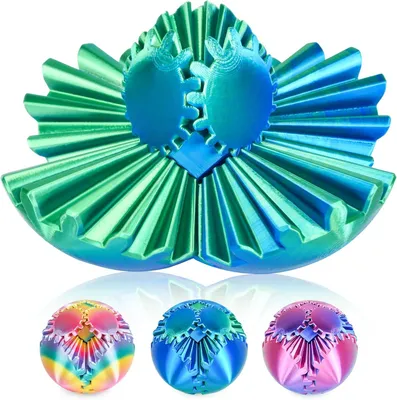 Productafbeelding van Gear Ball 3D-geprinte fidgetspeelgoed - Spinning gear bol voor stressverlichting - Angst - Kousvuller - Geschenken