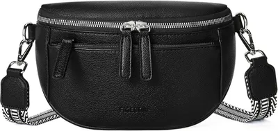 Produktbild von FIGESTIN Bauchtasche Damen Kunstleder Crossbody Schwarz