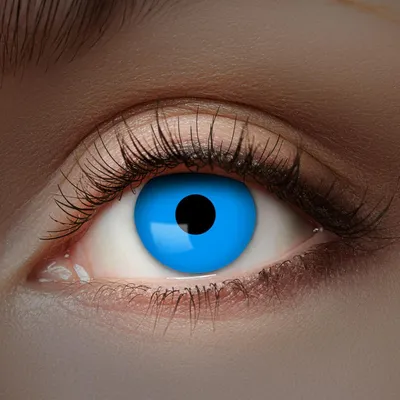 Produktbild von Zoelibat Eyecatcher UV Flash Blue 1 Monatslinsen blaue Kontaktlinsen Schwarzlicht Halloween