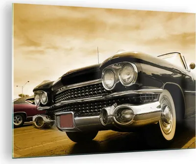 Produktbild von Bilder auf glas - Auto Chrom Rad - 70x50cm - Glasbilder - Wandbilder - Kunstdruck - zum Aufhängen bereit - Wanddekoration aus Glas - Glas Bilder - Wandbild auf Glas - Einteilig - GAA70x50-0160