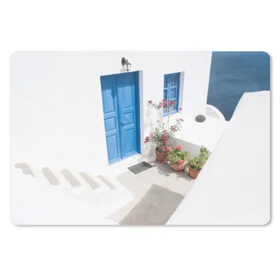 Produktbild von MuchoWow® Mauspad Mousepad Architektur - Blau - Weiß - Tür 27x18 cm - Mousepads - Maus Mat - Pad - Mausunterlage - Büroartikel - Desk Matten