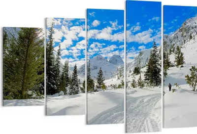 Produktbild von Bild auf Leinwand - Leinwandbild - Tal Wolken Lawine Sport - 150x100cm - Wand Bild - Wanddeko - Leinwanddruck - Bilder - Kunstdruck - Wanddekoration - Leinwand bilder - Wandkunst - EG150x100-1436