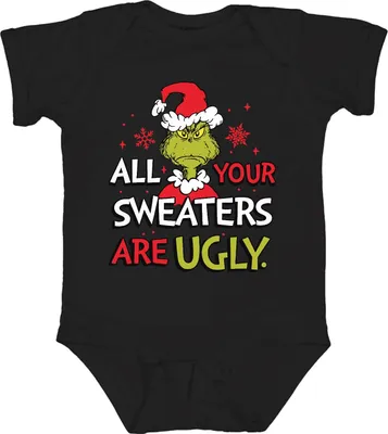 Produktbild von Grinch All Your Sweaters Are Ugly Weihnachten lustig Geschenk Unisex Baby Body, Schwarz, 18/24