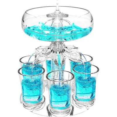 Produktbild von Party Zubehör Schnapsspender Getränkespender für Apfelwein Whisky Cocktails mit 6 schnapsgläser plastik 4cl Ausgießer Spirituosen für Partys