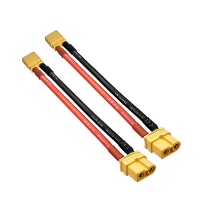 Produktbild von XT60 Buchse auf XT30 Stecker Adapter 10cm 14AWG Silikonkabel 2er Set für LiPo Akku RC Auto Drohne Flugzeug Modellbau