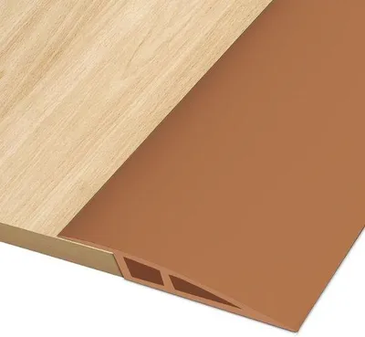 Zdjęcie produktu dla Samoprzylepne listwy przejściowe, 2 m, brązowe, do parkietu i podłóg laminowanych, 10–15 mm