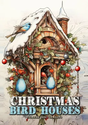 Produktbild von Winter Vogelhäuser Malbuch für Erwachsene: Weihnachtsmalbuch für Erwachsene | Weihnachten Malbuch für Erwachsene | Vogelhaus Malbuch Erwachsene ... Ad