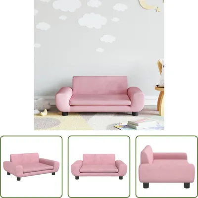 Produktbild von The Living Store Kindersofa Rosa 70x45x33 cm Samt