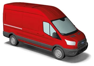 Produktbild von Busch 54500 - H0 - Ford Transit Kasten, Rot - Neu