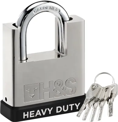 Produktbild von H&S Vorhängeschloss mit Schlüssel - 60mm Schloss mit 5 Schlüsseln - Robustes Lock für den Innen- und Außenbereich - Klein & Wetterfest für Zelt, Spind