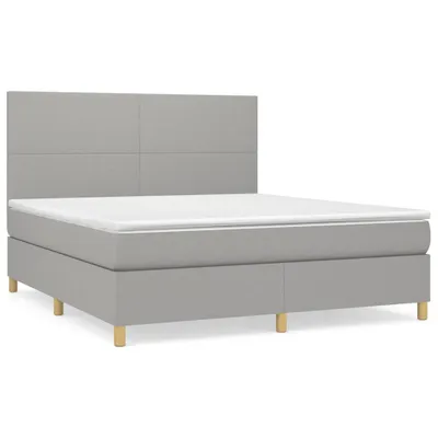 Produktbild von Boxspringbett mit Matratze Hellgrau 160x200 cm Stoff