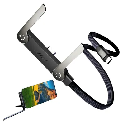Produktbild von 240-W-Schnellladekabel mit klappbarem Ständer und integriertem, um 360° drehbarem Typ-C-Anschluss