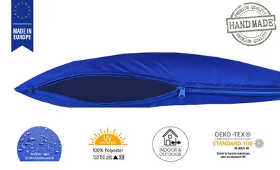 Produktbild von JACK 2er Set 45x45cm Outdoor Kissenhülle Bezug Kissen Hülle Lounge Garten Einfarbig, Farbe:Blau