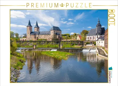 Produktbild von CALVENDO Puzzle Schloss Rochlitz mit Fluss Zwickauer MuldeMühle, Rochlitz, Sachsen, De | 1000 Teile Lege-Größe 64x48cm Foto-Puzzle für glückliche Stunden