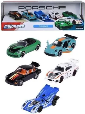 Produktbild von Majorette Porsche Geschenkset, 5 Miniatur Autos, Metall, Freilauf, Maßstab 1/64, Ab 3 Jahren