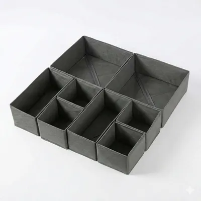 Produktbild von Solidchoice – Set aus 8 Aufbewahrungsboxen aus Vliesstoff für Schubladen