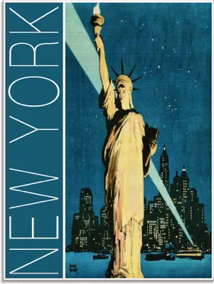 Produktbild von ARTland Glasbild New York Vintage Reiseplakat Größe: 45x60 cm