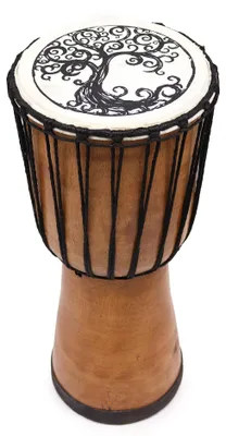 Productafbeelding van Handgemaakte djembe-trommel met brede klankbek, 40 cm