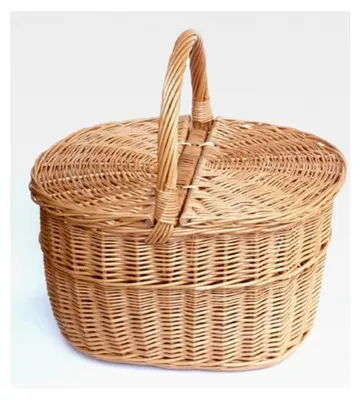 Produktbild von Picknickkorb aus Weide mit zwei Deckeln 40 x 30 cm
