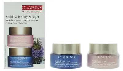 Produktbild von Set Clarins: Multi Active Jour Age-Defying Day Cream For Face 50 ml + Multi Active Hyaluronic Acid Hydrating Night Cream For Face 50 ml