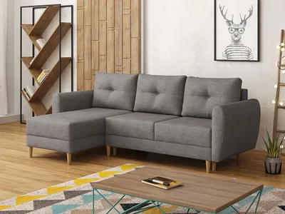 Produktbild von MIRJAN24 Ecksofa Manstad, Eckcouch mit Bettkasten und Schlaffunktion, L-Form Ecke, Wohnzimmer Schlafsofa (Lux 05)