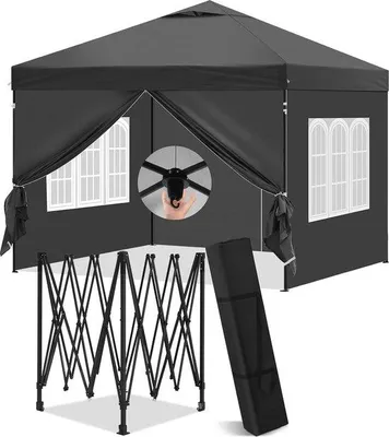 Produktbild von Famanu Faltpavillon 3 x 3 m mit Seitenwänden - Wasserdicht und stabil für jede Gelegenheit