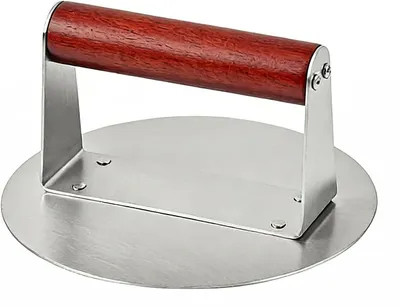Imagen del producto de Prensa para hamburguesas de acero inoxidable, 16 x 8,5 cm, prensa manual para carne, ideal para la parrilla y la cocina